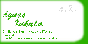 agnes kukula business card